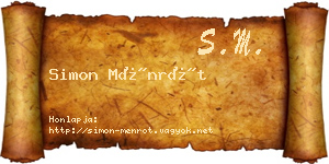 Simon Ménrót névjegykártya
